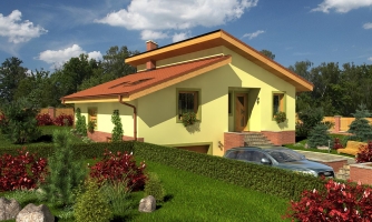 Maison à un étage avec un garage dans la cave.